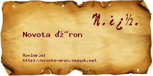 Novota Áron névjegykártya